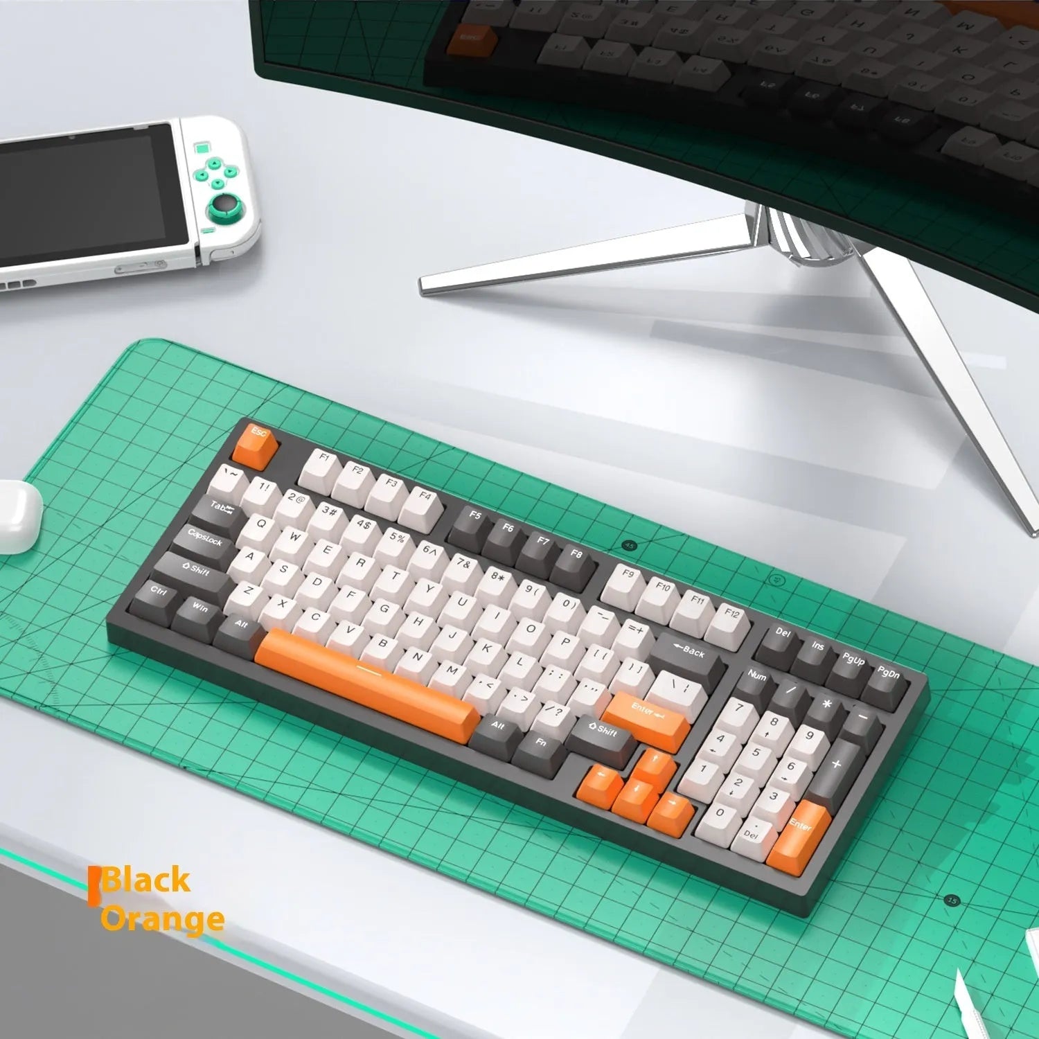 K98 mechanical keyboard with T7 wireless mouse in multiple colour options including black socks and xiaguang purple variants