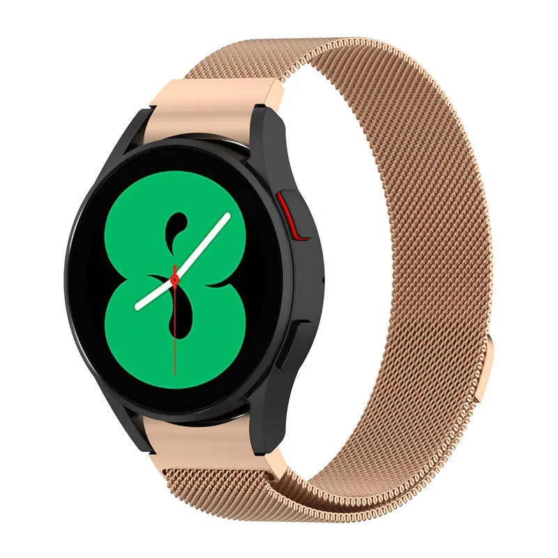 Magnetic Milan stainless steel watch strap for Samsung Watch4 in silver