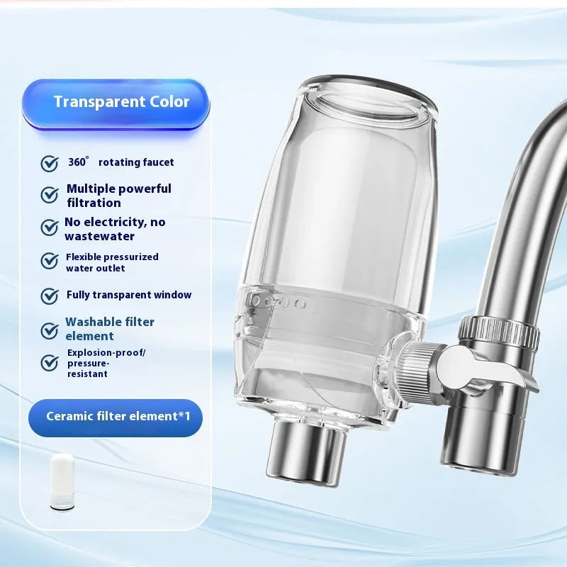 Ceramic water filter cartridge for faucet filtration systems