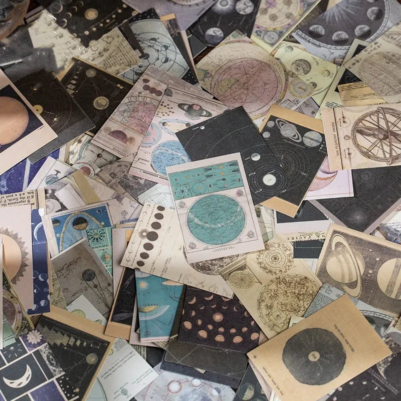 320 retro note stickers in vintage designs measuring 4cm by 6cm with double gummed paper backing