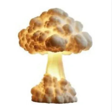 Modern atomic bomb mushroom cloud shaped table lamp with USB power socket.