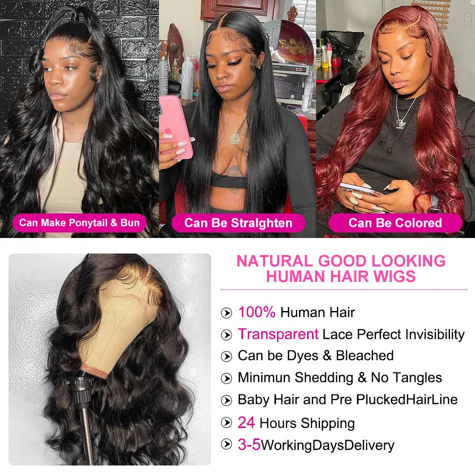 Black synthetic front lace long curly wig with side bangs, density 180, length 22 inch, on display