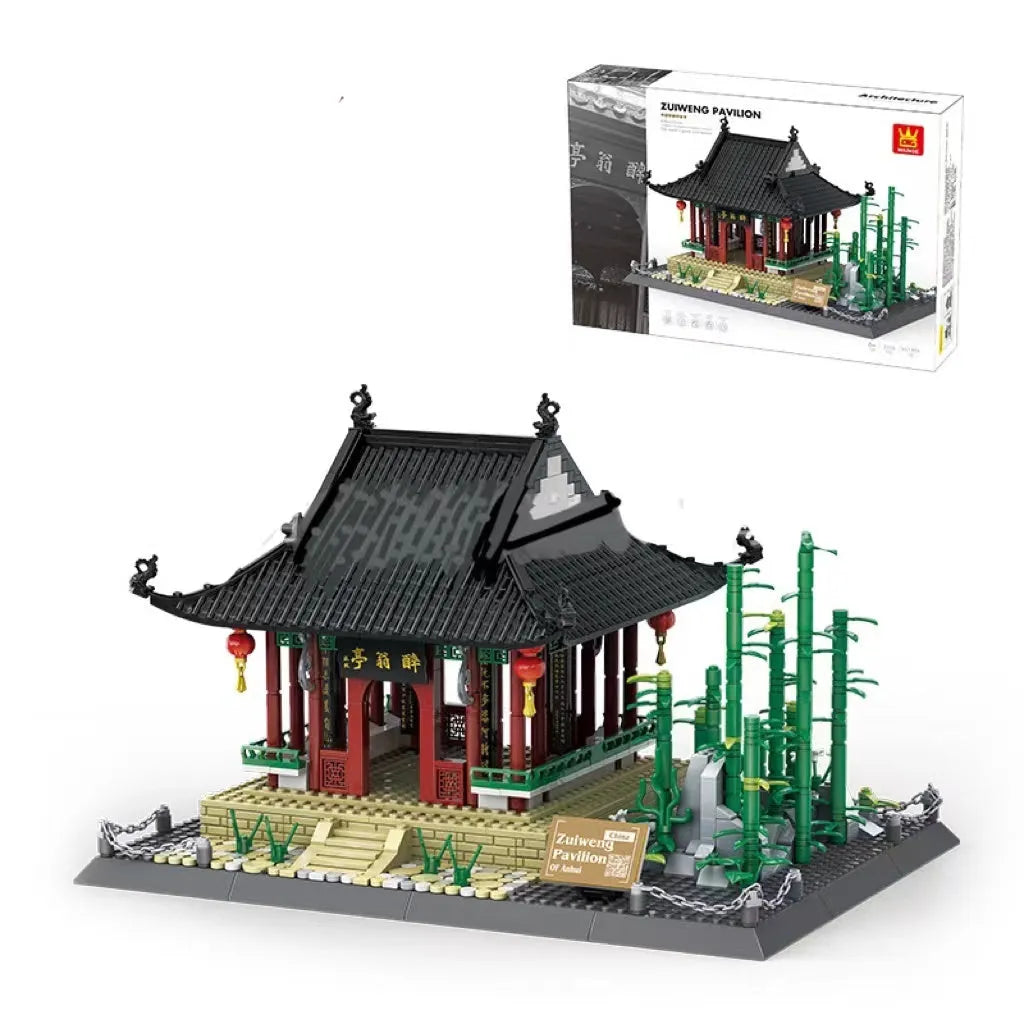 Wange building blocks set with over 800 ABS plastic pieces for landmark construction