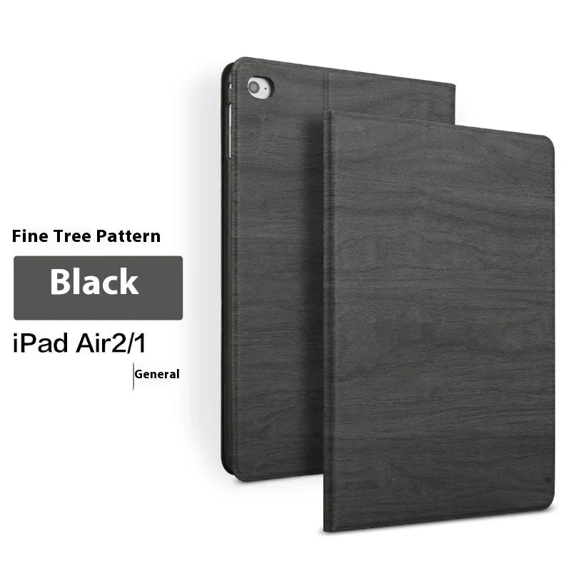 Sapphire blue imitation leather sleep bracket cover for Apple iPad models on a table.