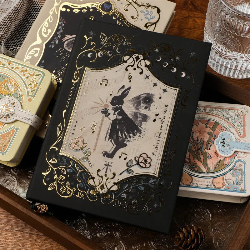 Gothic style A5 notebook with retro art cover and 40g wood pulp paper