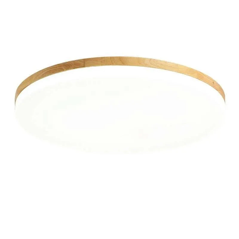 Japanese minimalist style LED ceiling light with wood art body and acrylic shade in three size options