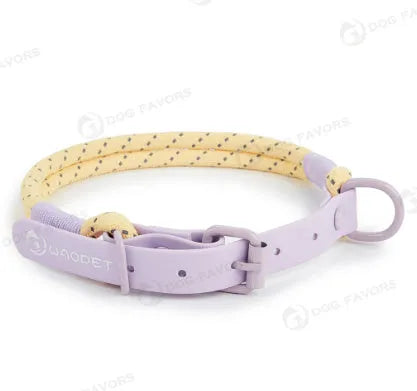 Dark Red Purple Yellow PVC dog leash held in a hand, showing the 120cm length and hand loop