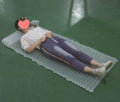 Transparent outdoor inflatable airbed measuring 200cm long by 60cm wide.