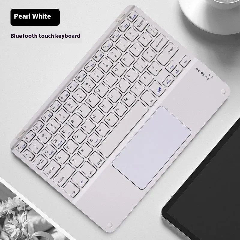 Square hat touch Bluetooth wireless charging keyboard showing full colour illumination in one of eight available colour options