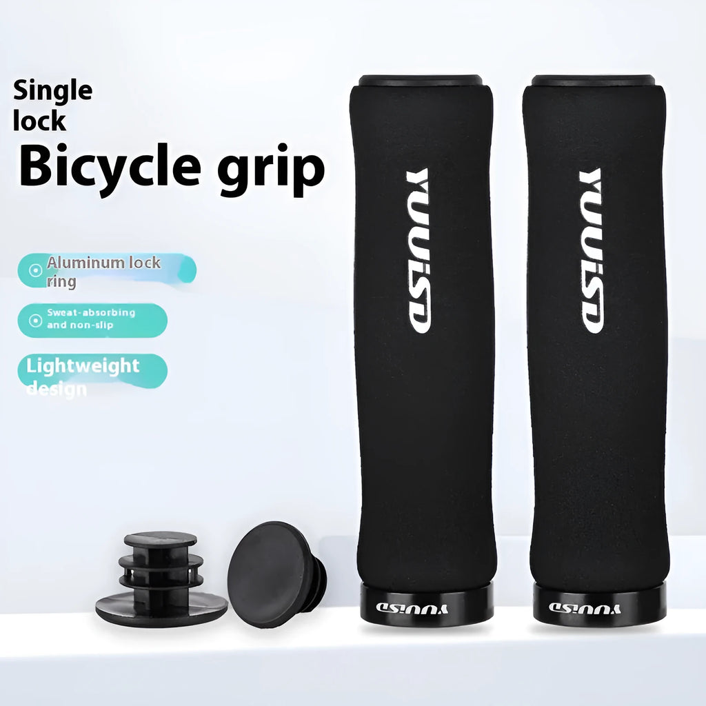 Sponge mountain bike handle covers in black, purple and biange colours showing 41g weight