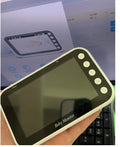 43 inch baby monitor with 4.3 inch LCD screen showing video feed of baby sleeping