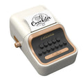 Portable Bluetooth thermal label printer WP9520 in white on a desk with label roll