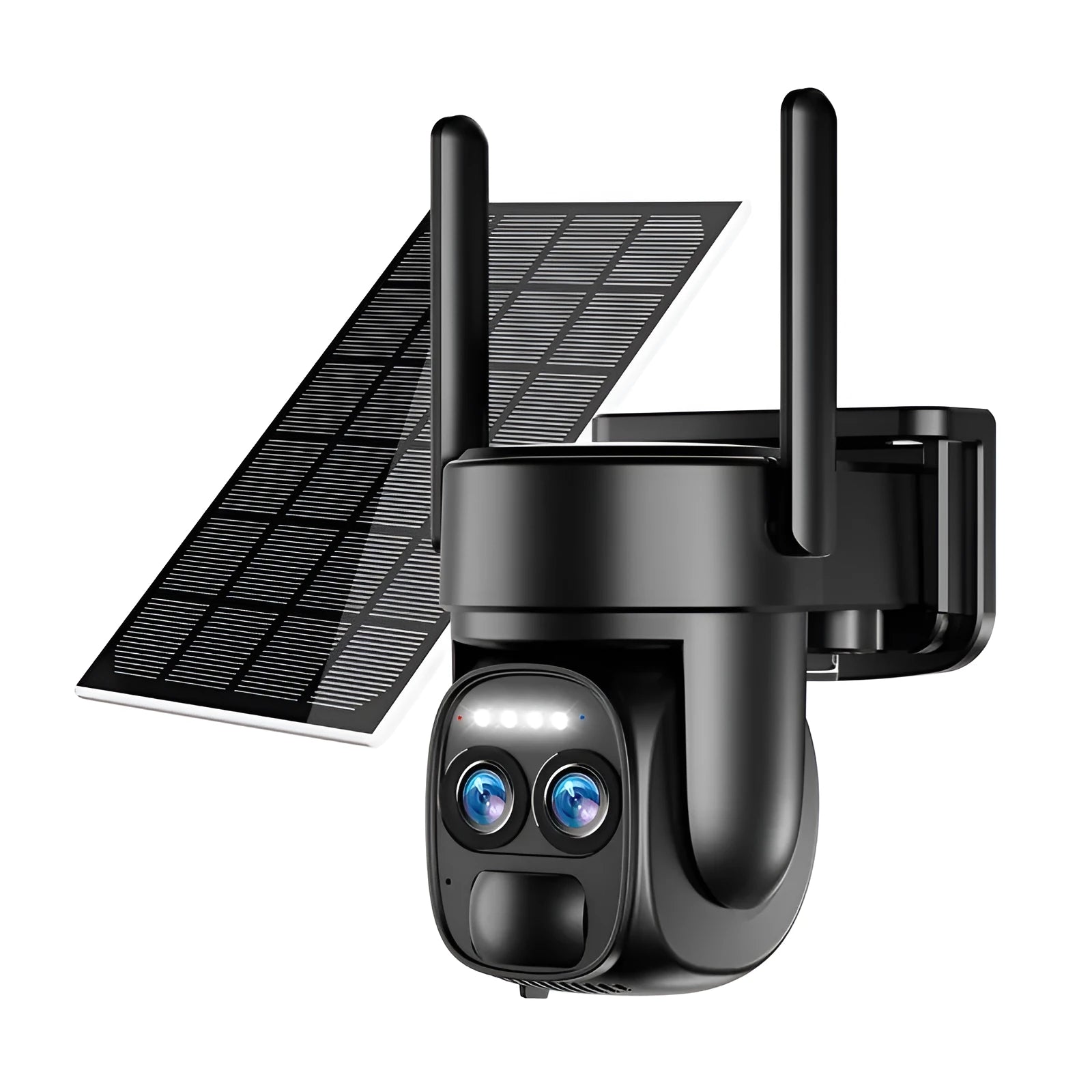 Solar-powered 8x zoom surveillance camera with 4G and wifi connectivity