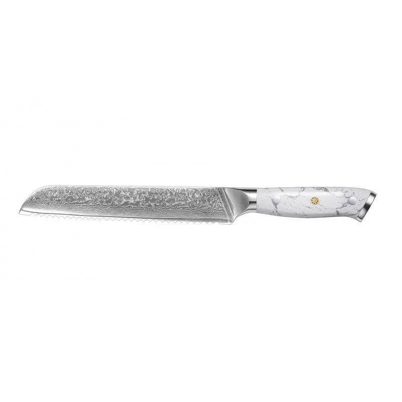 Damascus steel chef's knife with 21cm VG10 blade measuring 32cm total length