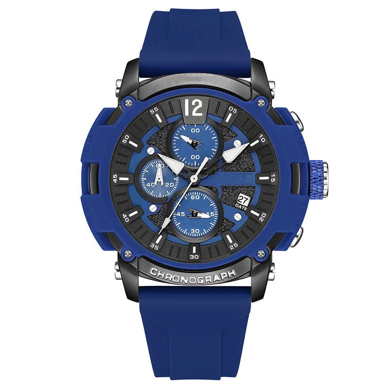 Men's multi-function watch with luminous display and calendar, waterproof to 30 metres with 51mm case