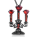 Retro candlestick pendant necklace with Gothic cross chain in zinc alloy for women