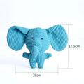 Animal shape plush squeaky dog toys in bright colours with bite-resistant construction
