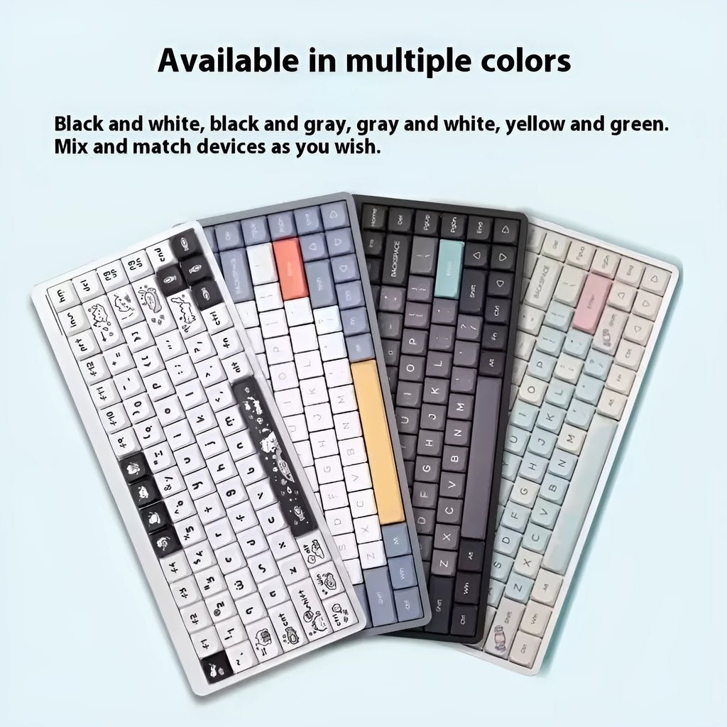 Wireless Bluetooth mechanical keyboard, red axis, mute, plastic, 315.83 x 132.66 x 22.89 mm, white light, four colours