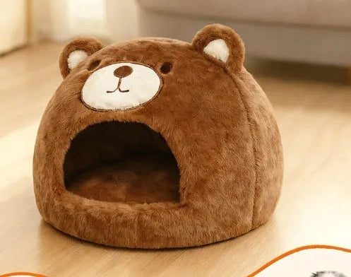 White faced bear cat nest, closed sleeping kennel, 42x42x33cm, cloth material