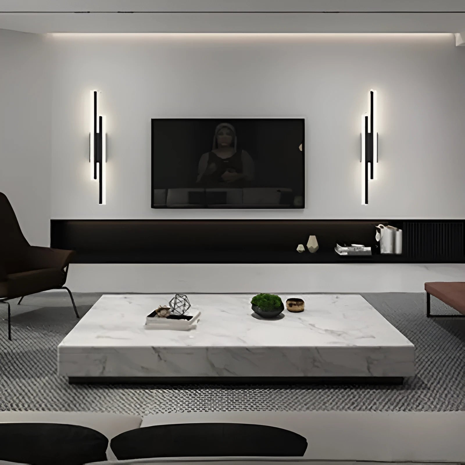 Minimalist Scandinavian-style LED wall light with acrylic shade in black or gold finish