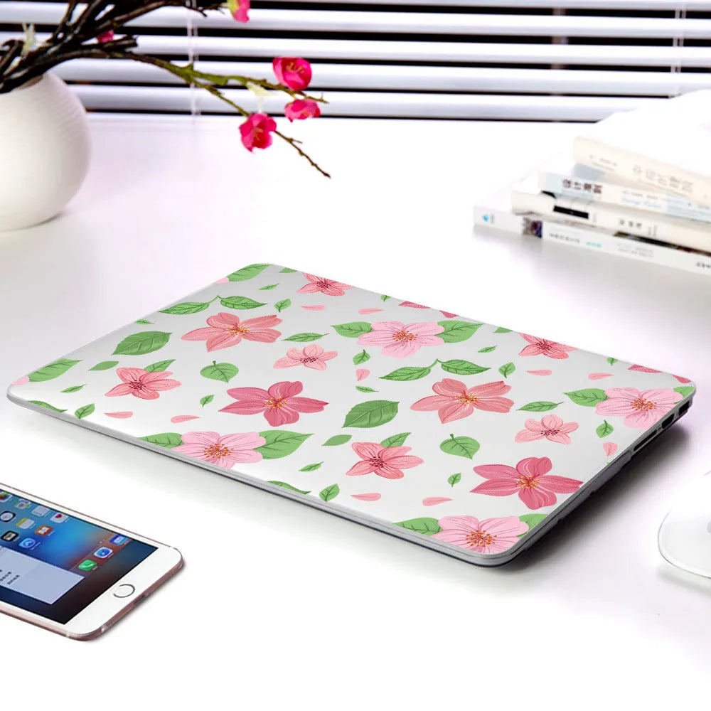 Plastic protective shell with flower pattern for Apple MacBook Air and Retina laptops
