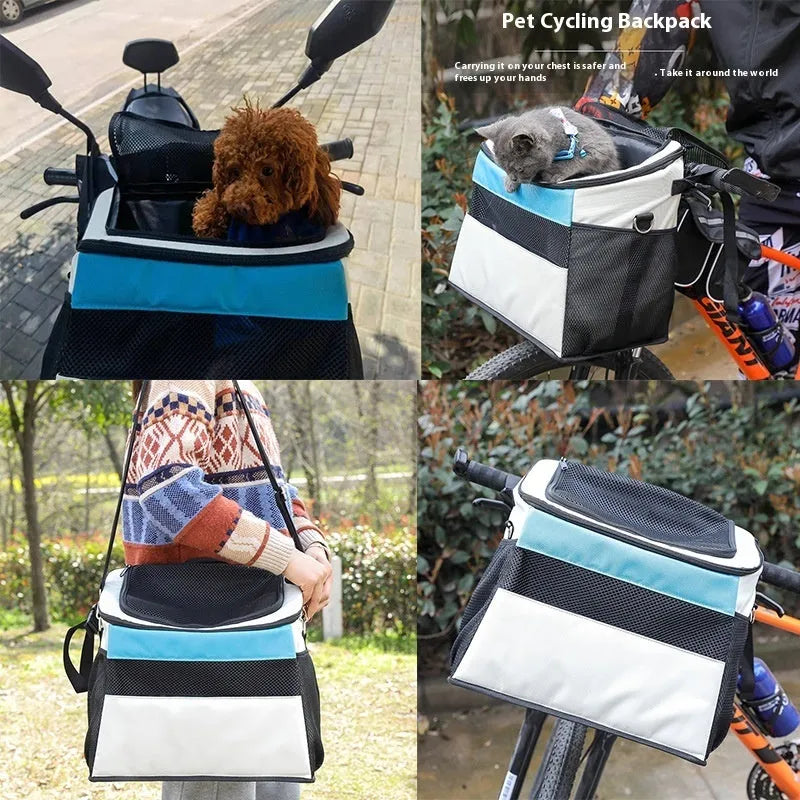 Oxford cloth car pet backpack for dogs and cats, 37 x 25 x 35cm, white or black, under 6.00kg capacity