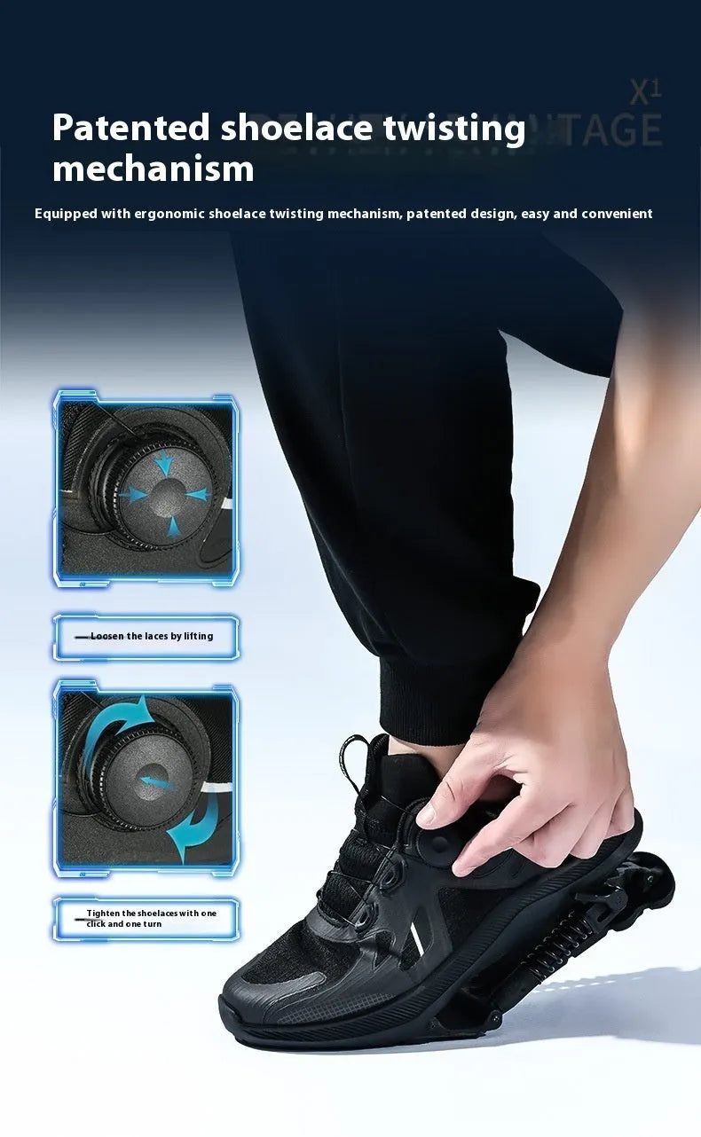 Black mesh running shoes with rubber EVA sole, middle top height, unisex sizes 35-45