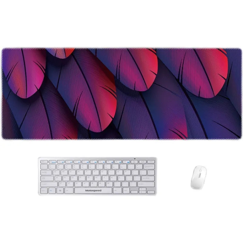 Black red art design XXL non-slip wear-resistant mouse pad on desk