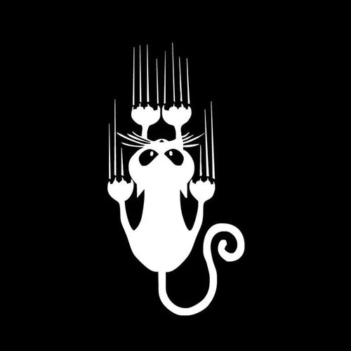 Reflective cat paw car sticker 15x7.5cm black self-adhesive scratch cover decal on car body