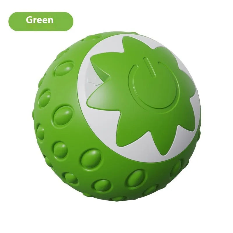 Self-Hi Relieving Stuffy Electric Cat Pet Toy strawberry rolling ball in green colour with ABS silicone surface