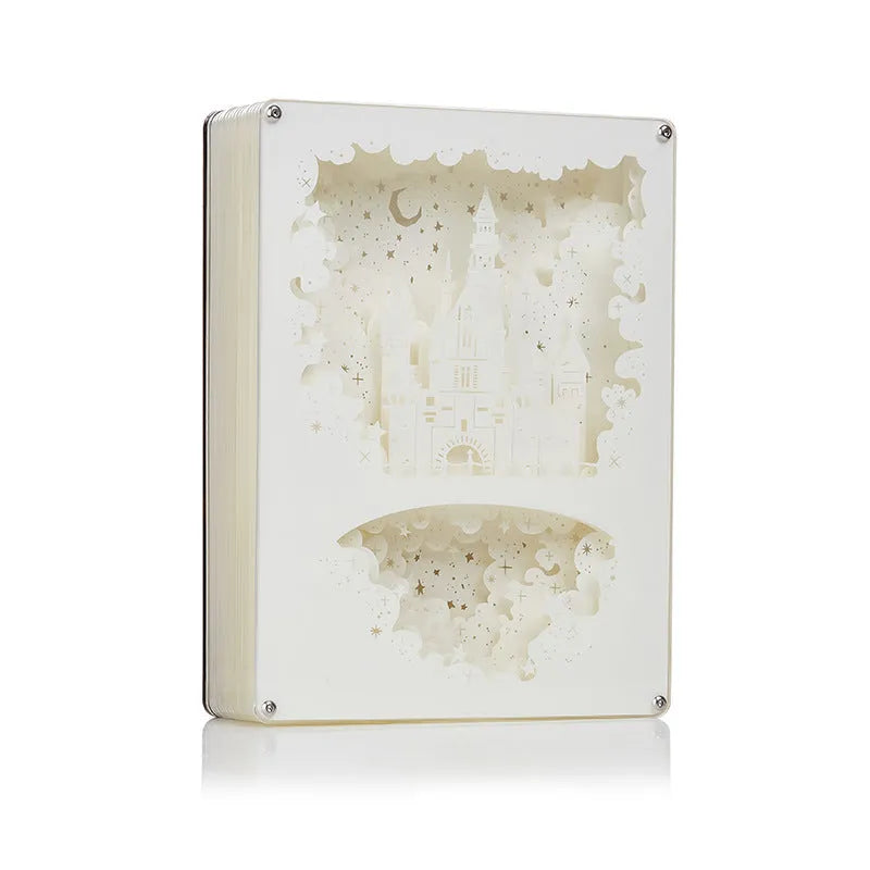 Three-dimensional paper carving USB bedside night light with remote control and atmospheric lighting options