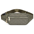 Rhombus fanny pack for women in solid colour, crossbody waist bag with zippered compartments