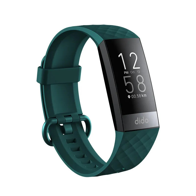 Y6 Black smart health bracelet on wrist showing blood pressure and ECG monitoring on its 1.1-inch screen.
