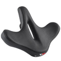 Black bicycle seat cushion with leather cover and thickened foam padding