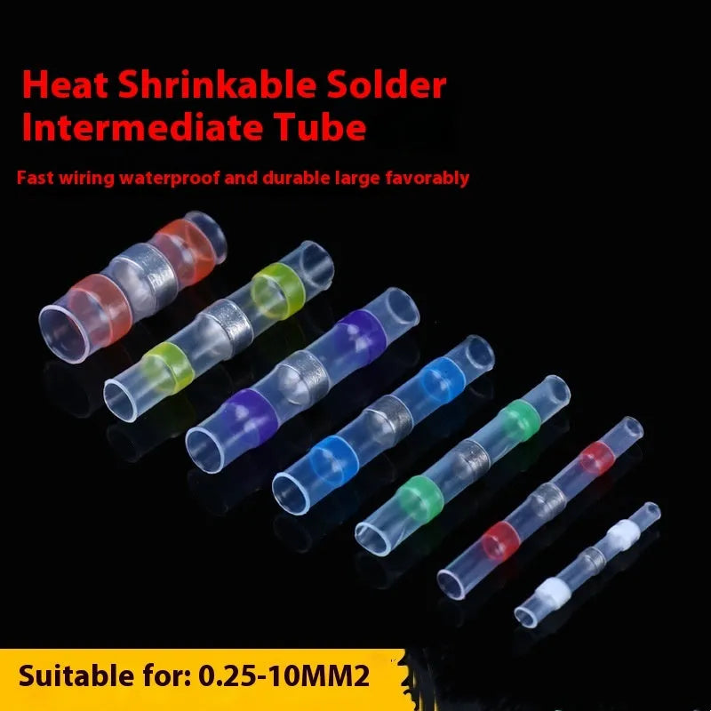 Plastic heat shrink solder ring terminal block in seven colours for waterproof 32A wiring connections