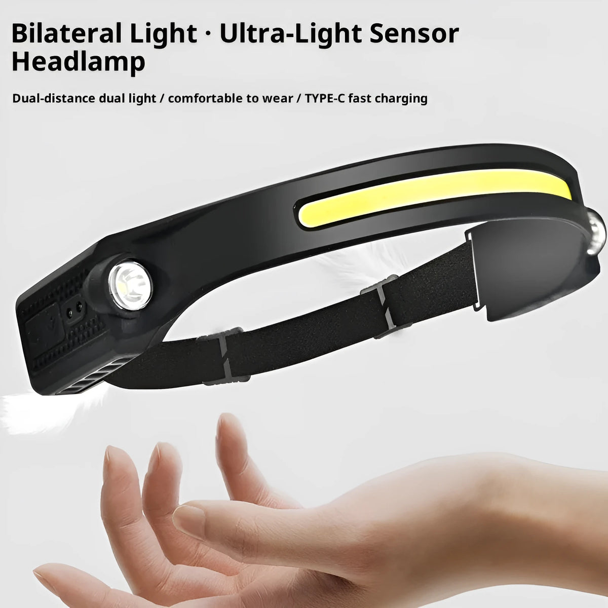 COB headlight single side lamp 400 mAh for outdoor riding, fishing and mountaineering