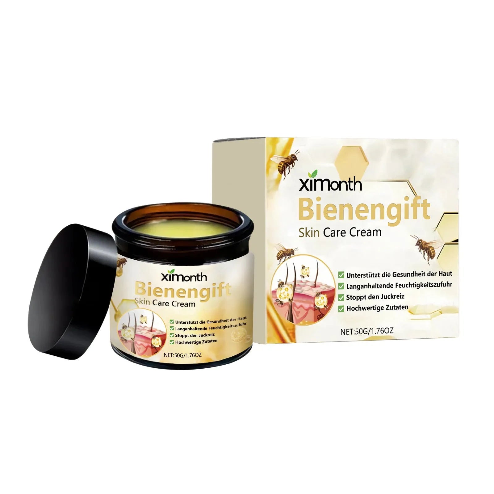 Bee venom herbal blend body cream 50g tube for neck and body moisturising