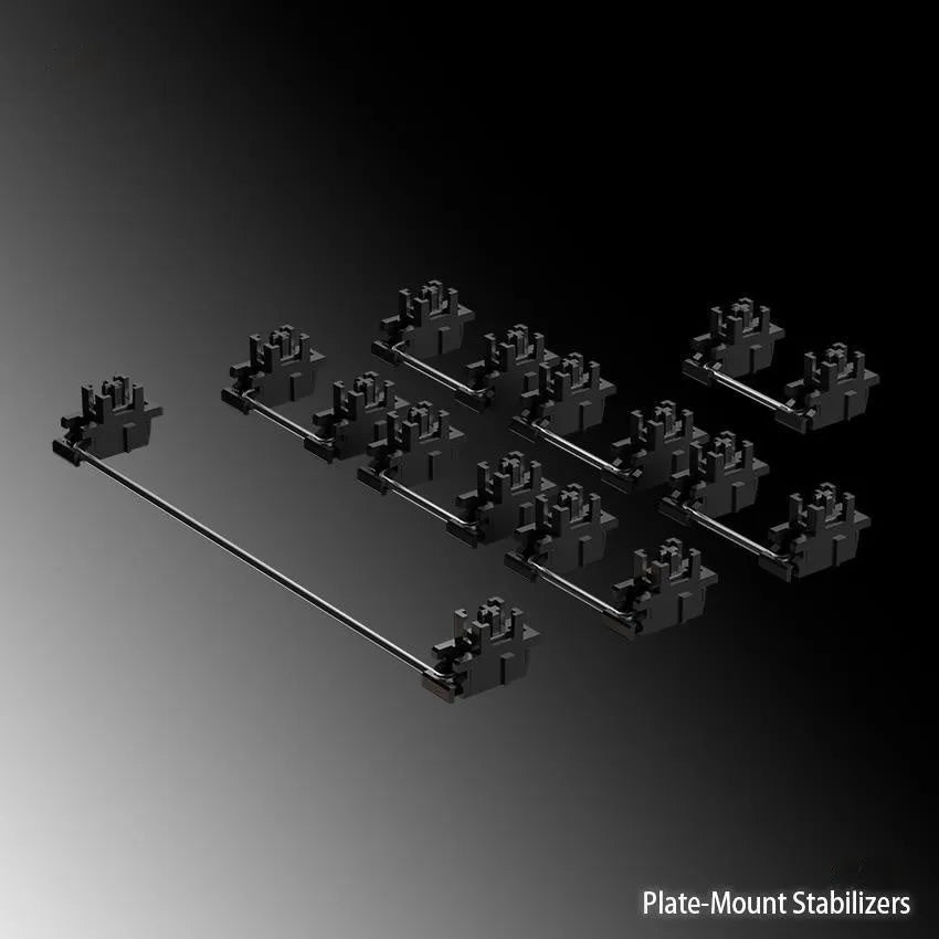 Keyboard shaft mechanical keyboard accessories kit showing black and milky white components with 4.3-inch screen