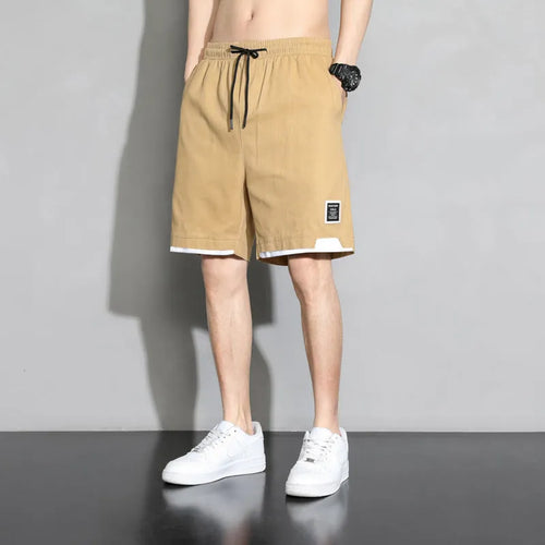 Boys plus size cotton shorts in black, khaki or white, showing mid-waist and shorts length design.