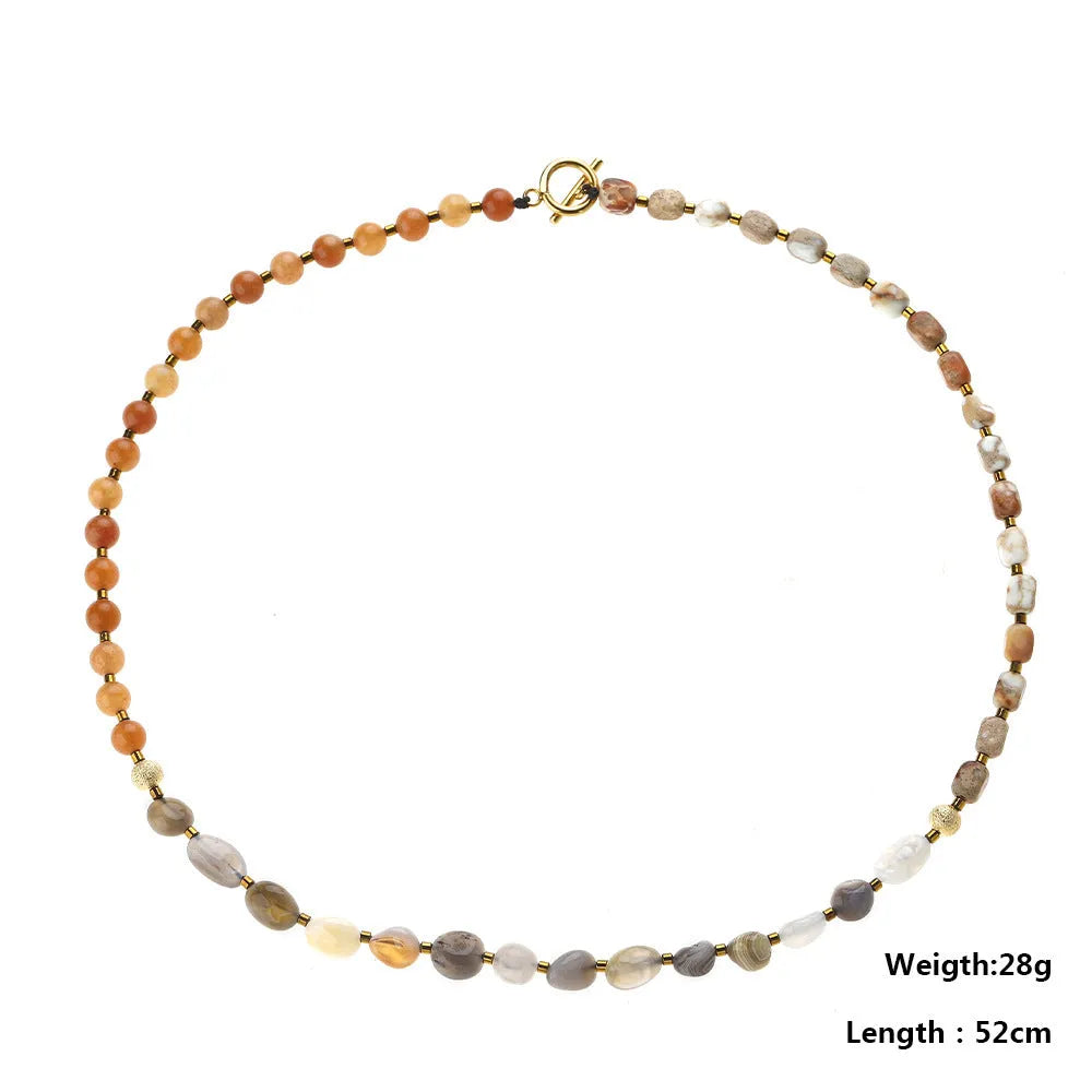 Hand-woven multi-layer bracelet with Persian Gulf agate beads in geometric design showing texture patterns