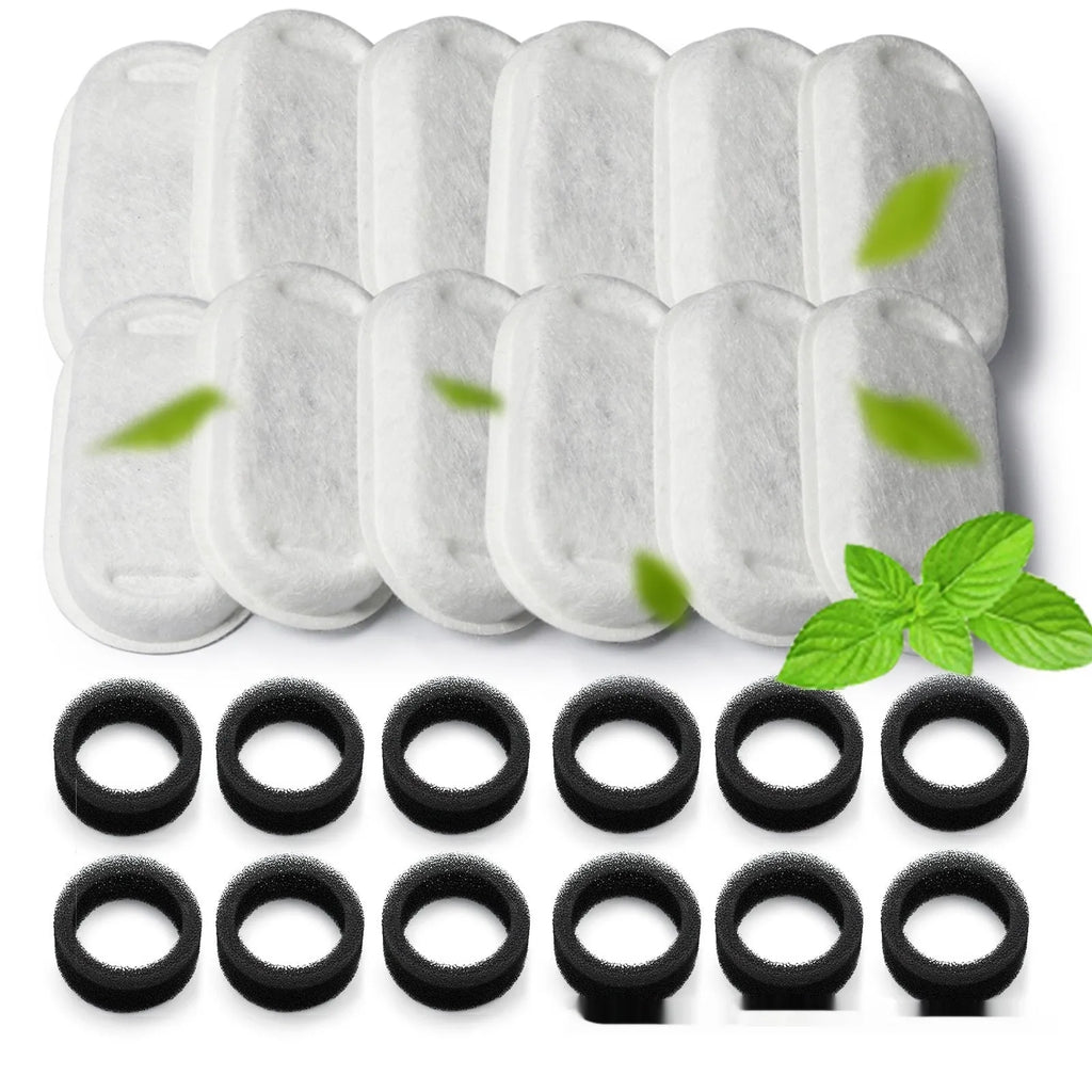 Non-woven cat water dispenser filter element with charcoal bag for pet tableware