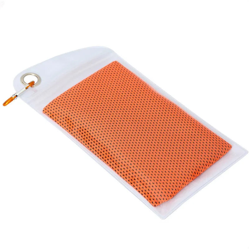 Polyester cooling towel for mountaineering with rounded corners 30x90cm in multiple colours