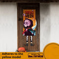110×40cm cloth Halloween wall decoration with pumpkin print, includes three hanging hooks