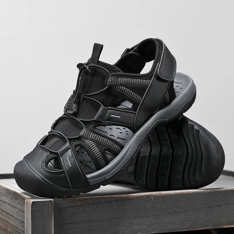 Men's LX01 blue casual sports shoes with mesh upper, rubber sole, and Velcro fastening.
