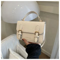 Soft PU small square bag in Western style, horizontal shape, available in six colours including black and khaki