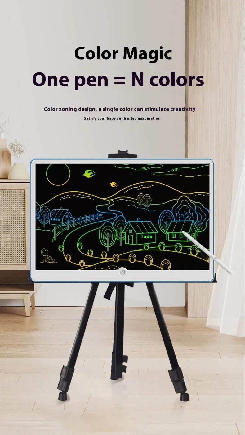 19-inch blue and white LCD drawing tablet for children with stylus on screen