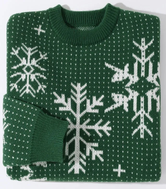 Autumn winter round neck Christmas print sweater in multicolour polyester fibre for teenagers
