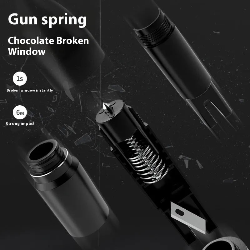 Aluminium alloy vehicle window breaking machine in black, red or silver, P1 P2 P3 emergency car glass breaker tool