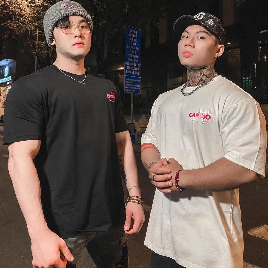 Men's cotton loose fit half sleeve T-shirt round collar black athletic casual top
