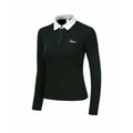 Women's white golf top with long sleeves for sun protection during outdoor activities